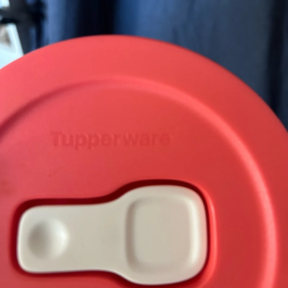 Tupperware Set with Coral soup cup and Navy Containers - Picture 7 of 11